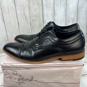 Stacy Adams Memory Foam Mens Black Leather Oxford Cap Toe Dress Shoes Size 12 M